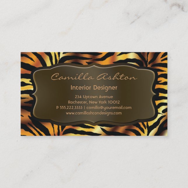Tiger Stripes African Zebra Business Cards (Front)