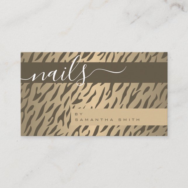 Tiger Stripes Animal Print Pattern Elegant Stylish Business Card (Front)
