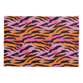 Tiger Stripes Animal Print Pink& Orange Glamourous Pillowcase