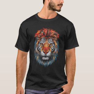 Tiger Stripes Big Cat Colourful Feline Lover Wildl T-Shirt