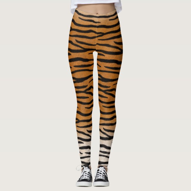 Tiger Stripes Exotic Animal Leggings (Front)