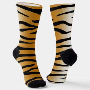 Tiger Stripes Exotic Animal Print Funny Socks