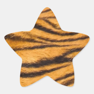 Tiger Stripes Fur Black and Orange Personalise it Star Sticker