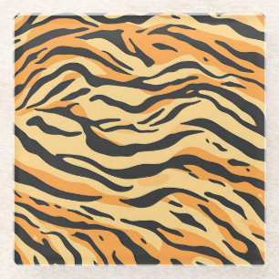 Tiger Stripes Glass Coaster