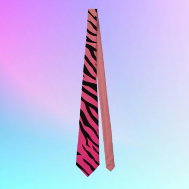 Tiger Stripes Gradient Necktie – Pink & Orange (Creator Uploaded)