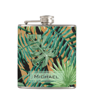 Tiger Stripes Jungle Camouflage Personalised Hip Flask