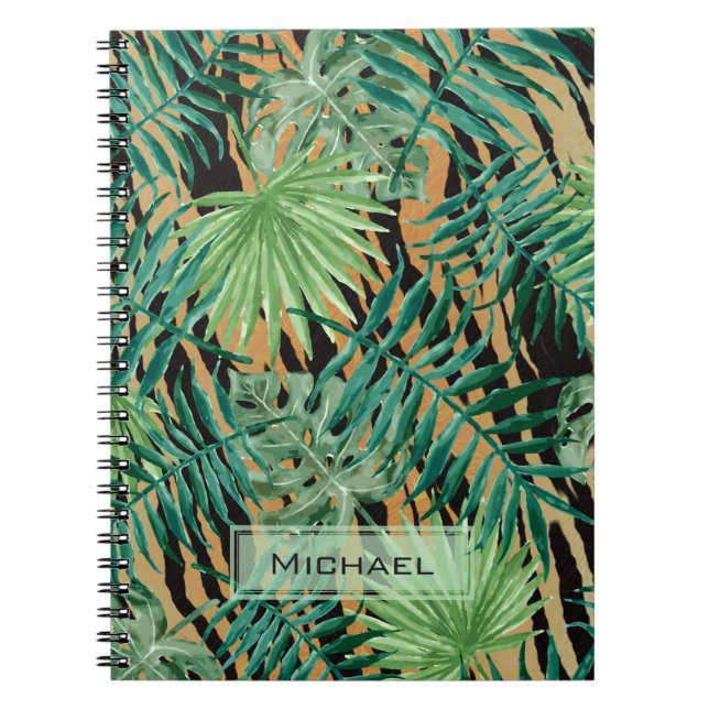 Tiger Stripes Jungle Camouflage Personalised Notebook (Front)