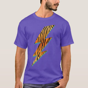 Tiger Stripes Lightning Bolt Animal Print Big Cat T-Shirt