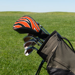 Tiger Stripes Orange White Black Pattern Golf Head Cover