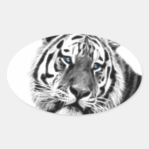 Tiger Stripes Oval Sticker