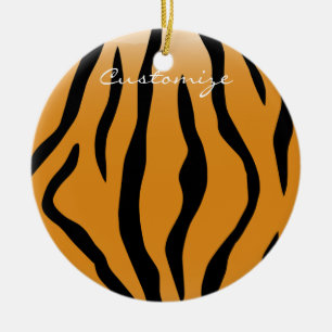 Tiger Stripes Pattern Thunder_Cove Ceramic Tree Decoration