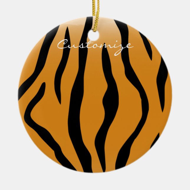 Tiger Stripes Pattern Thunder_Cove Ceramic Tree Decoration (Front)