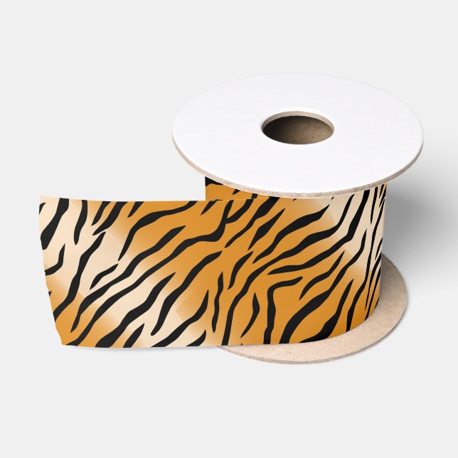 Tiger Stripes Pattern Thunder_Cove Satin Ribbon (Spool)