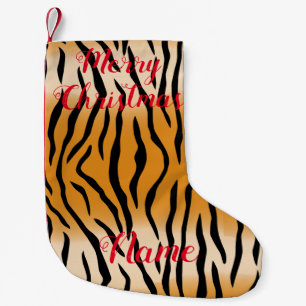 Tiger Stripes Pattern Thunder_Cove Small Christmas Stocking