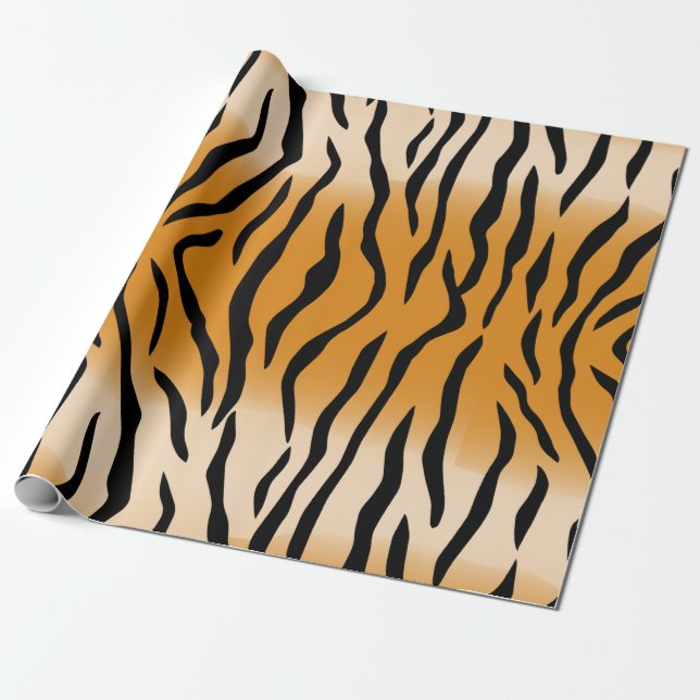 Tiger Stripes Pattern Wrapping Paper (Unrolled)
