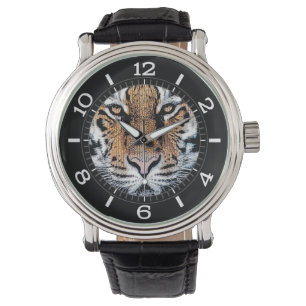 Tiger stripes Portrait in Graphic Press Style Dial Watch
