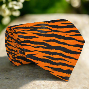 Tiger Stripes Seamless Pattern Fake Leather Animal Tie