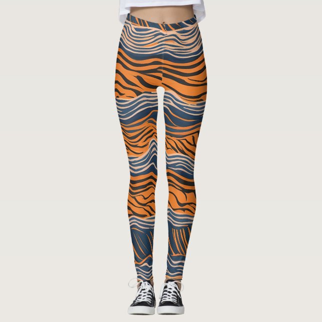 Tiger Stripes Skin Inspired Design Leggings (Front)