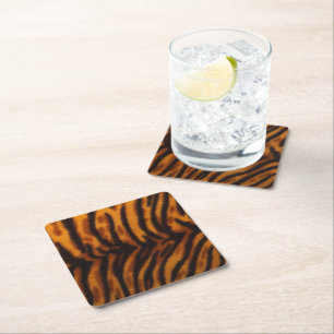 Tiger stripes. square paper coaster