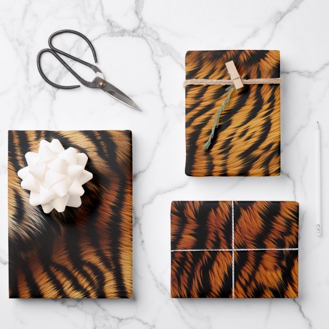 Tiger Stripes Wrapping Paper Sheet (Front)