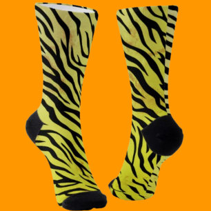 Tiger Stripes Yellow Crew Socks – Bold Animal