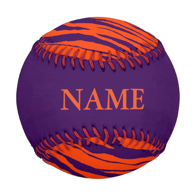 Tiger Strips-Purple Design Baseball (Front)