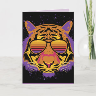 TIGER SUNGLASSES BIG CAT BIRTHDAY CARD