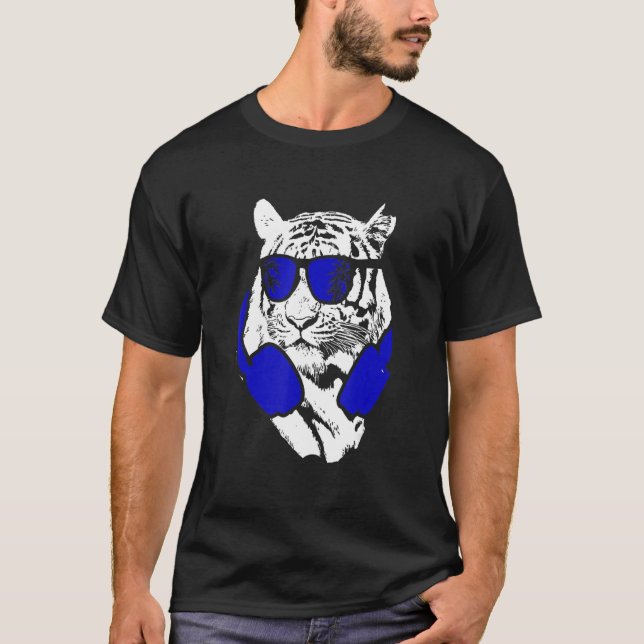 Tiger Sunglasses Headphones Festival Music Fan Tig T-Shirt (Front)