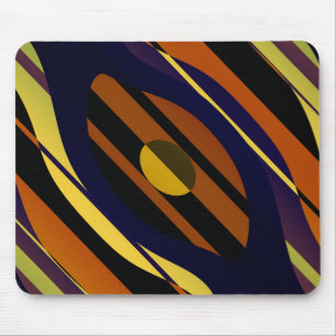 Tiger Sunset Orange Black Yellow Blue Pattern Mouse Pad