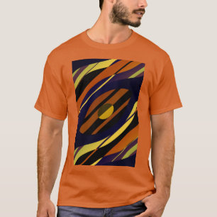 Tiger Sunset Orange Black Yellow Blue Pattern T-Shirt