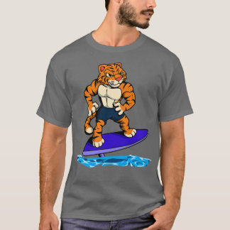 Tiger surfer on hydrofoil surfboard T-Shirt