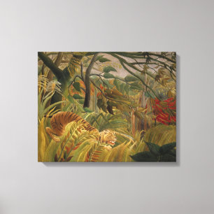 Tiger Surprised in a Tropical Storm Canvas Print