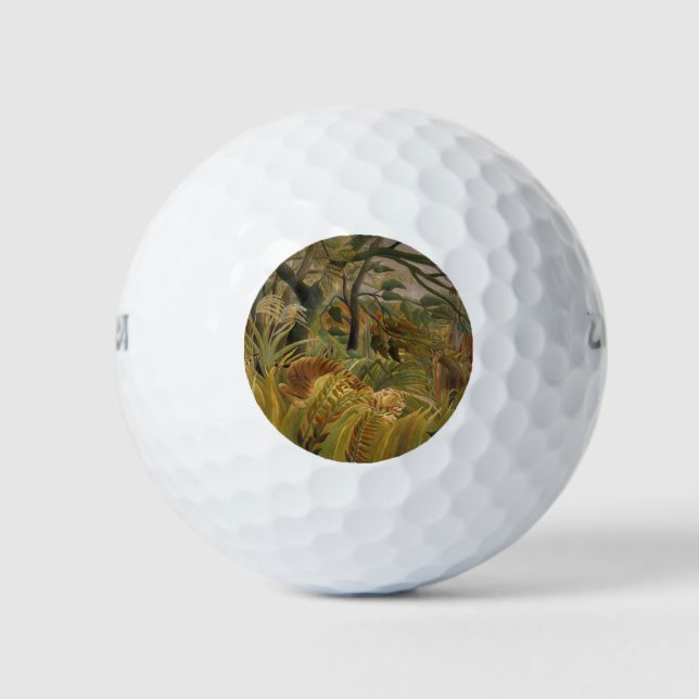 Tiger Surprised in a Tropical Storm Golf Balls (Front)