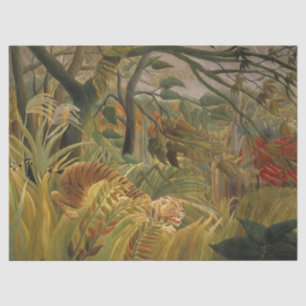 Tiger Surprised in a Tropical Storm Tissue Paper