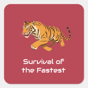 Tiger – Survival of the Fastest Square Sticker