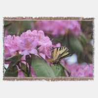 Tiger Swallowtail Butterfly and Pink Rhododendron