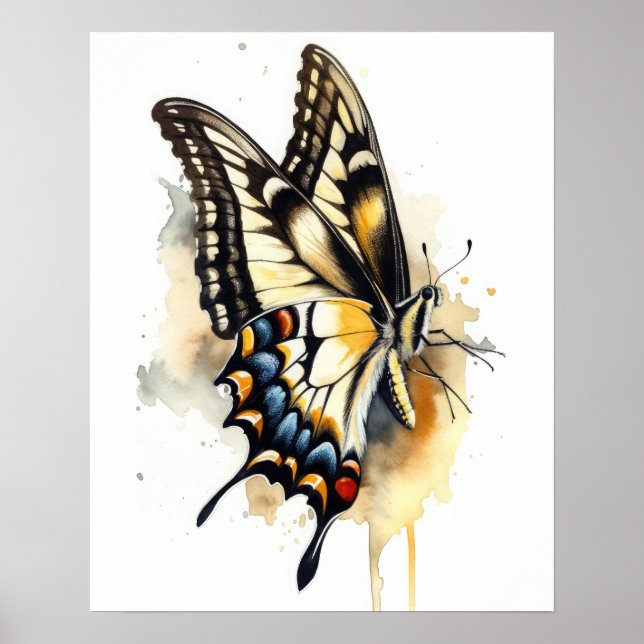 Tiger Swallowtail Butterfly Art Print Poster (Front)
