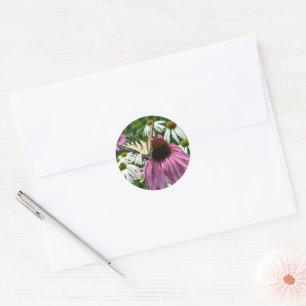 Tiger Swallowtail Butterfly Coneflower Stickers