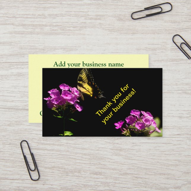 Tiger Swallowtail Butterfly On Phlox in Summer Business Card (Front/Back In Situ)