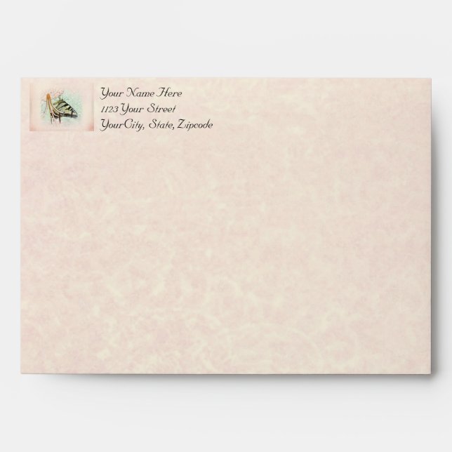 Tiger Swallowtail Butterfly on Turk's Cap Lily Envelope (Front)