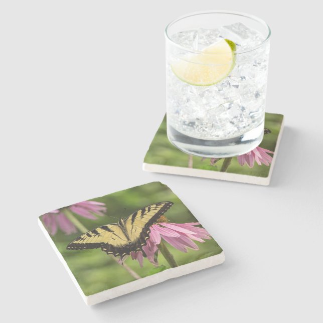 Tiger Swallowtail Butterfly Stone Coaster (Side)