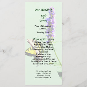 Tiger Swallowtail on Purple Salvia Wedding Program Programme