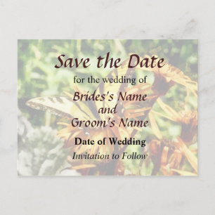 Tiger Swallowtail on Yellow Wildflower Save the Da Announcement Postcard