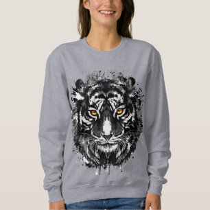 Tiger Sweatshirt   Black and White Tiger Drawing