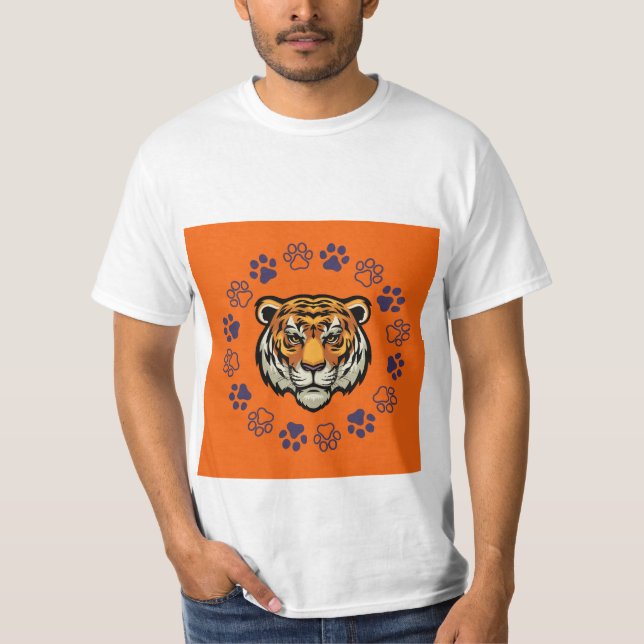 Tiger T-Shirt Orange & Blue  (Front)