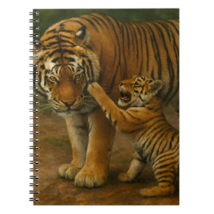 Tiger Tenderness - Parent and Cub in Forest Notebook