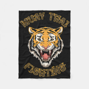 Tiger Thai Boxing And Kickboxing Fleece Blanket