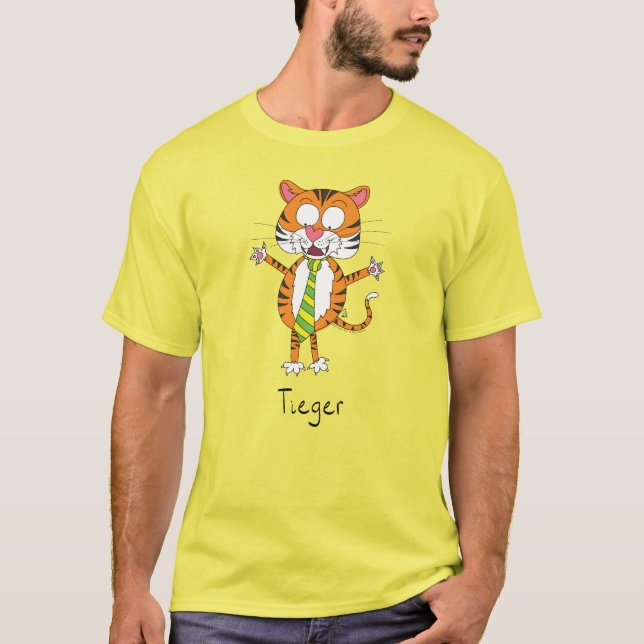 Tiger Tie Cute Funny T-Shirt (Front)