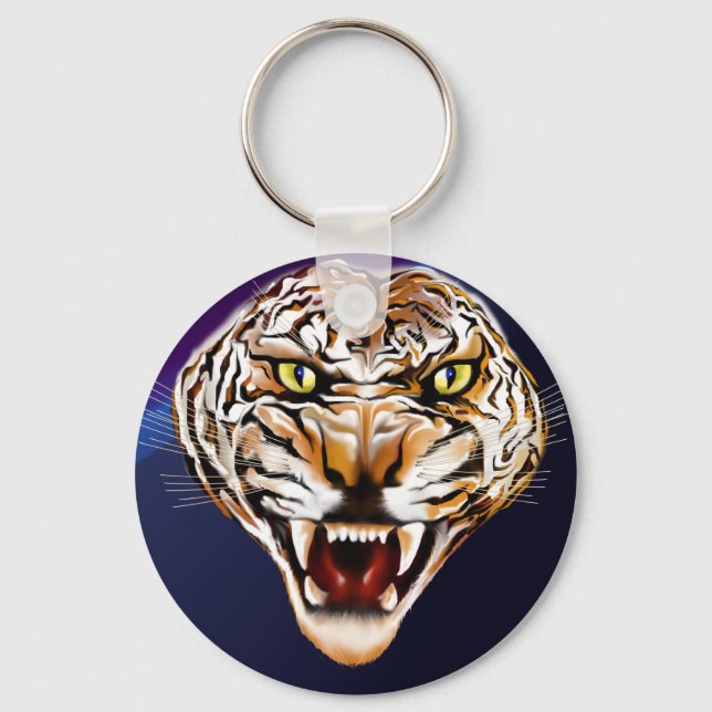 Tiger Tiger Burning Bright poster Key Ring (Front)