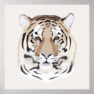 Tiger, tiger face, symbol of 2022 poster